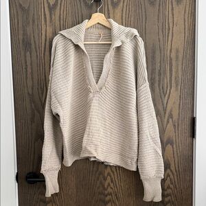 Free People • Cable Knit Shawl Pullover